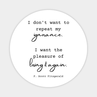 F. Scott Fitzgerald Quote Magnet